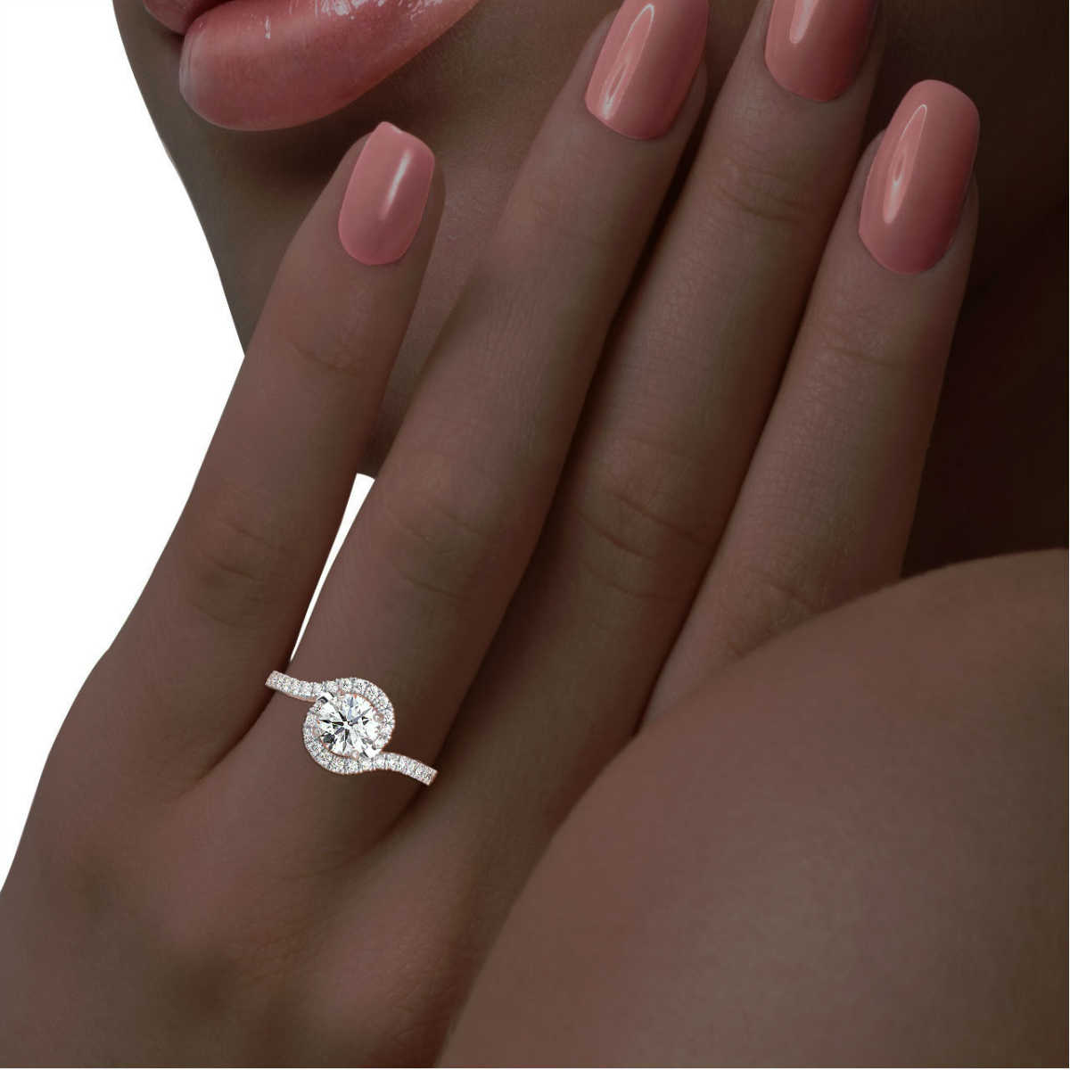14K White Gold Noga Lab Grown Diamond Ring (2/5 ct. tw)